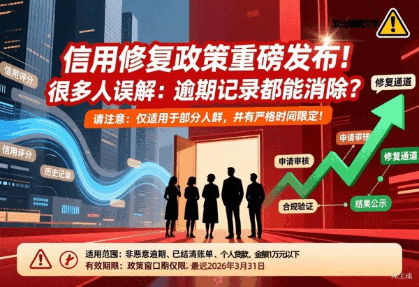 最新一次性信用修复政策详解,并非所有逾期都可以修复(图1) 最新一次性信用修复政策详解,并非所有逾期都可以修复(图1)